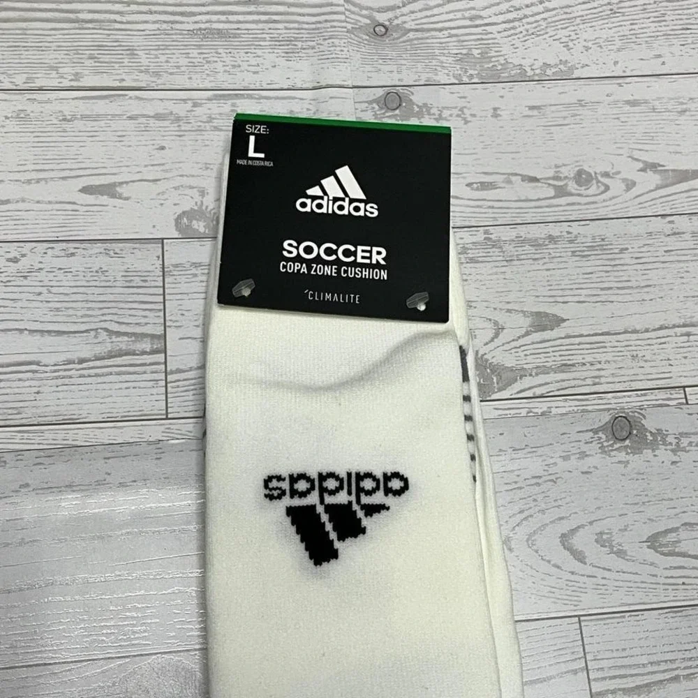 Adidas Copa Zone Cushion IV OTC Soccer Socks White Grey 5147310D Mens Large